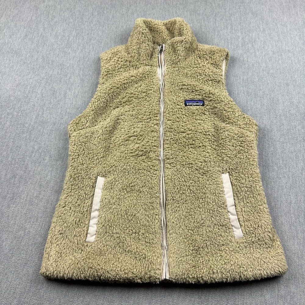 Patagonia Vest Women Medium Brown Los Gatos Fleece Full Zip Fuzzy Pocket 25216